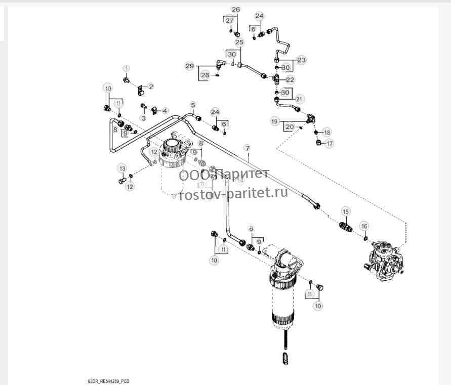 63DR Топливопроводы, низкое давление 